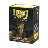 Dragon Shield Dual Matte Sleeves Black & Gold (100 Sleeves) - Pokecard Store