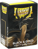 Dragon Shield Dual Matte Sleeves Black & Gold (100 Sleeves) - Pokecard Store