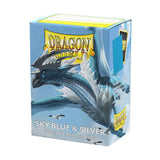 Dragon Shield Standard Size Matte Dual Sky Blue & Silver (100 Sleeves) - Pokecard Store
