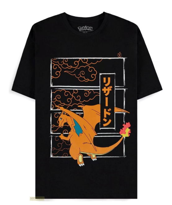 T-shirt Pokémon Dracaufeu Outline pour homme (taille M) - Pokecard Store