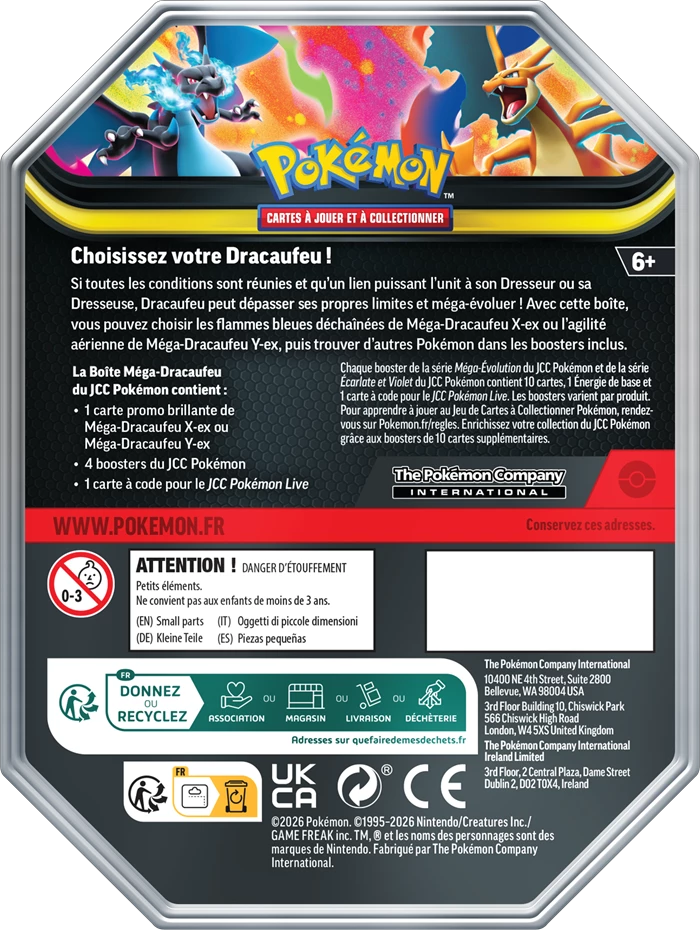 Pokémon 2026 Spring ex Tin Méga-Draceufeu XY ex Bundle (FR) – Pokecard ...